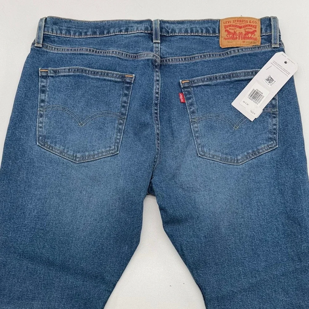 Levi's 512 Slim Taper All Seasons Tech Jeans Mens 36x30 Blue Denim 288330498